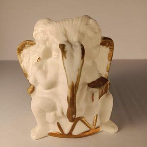 White and Gold Cherub Candle Holder